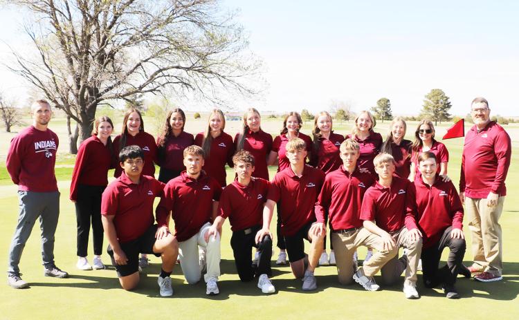 The Team: (Back Row L-R) Coach Wes Cooper, Kimberly Meyer, Cheyenne Rutherford, Sophia Wedel, Audrina Marcy, Hayden Horton, Katelyn Thurman, Brilee Seaton, Savanna Hanson, Kaylee Wilbur, Evy Thurman, Coach Nate Brown. (Front Row L-R) Gavaan Castillo, Dylan Luna, Tyson Peters, Colton Harbin, Chase Carpenter, Gannon West, Jaxton Fritzmeier
