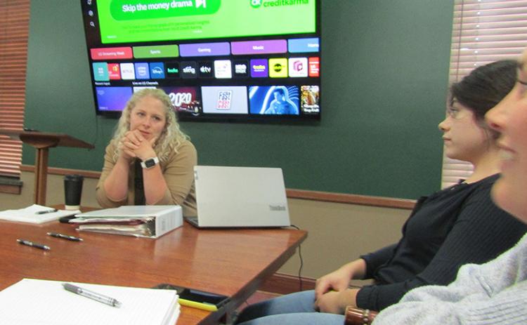 Wichita County Economic Development Executive Director Susannah Louderbaugh facilitates a meeting, Wednesday, September 23, at the C.A.R.E. Center.