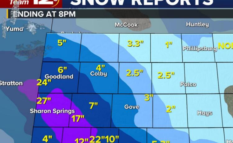 Snow Storm Buries Western Kansas Under up to two feet of Snow
