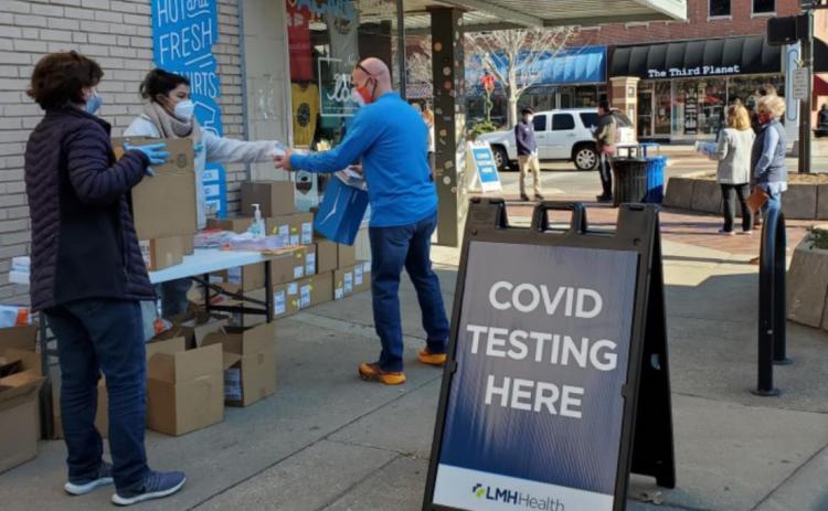 A mass-testing event in Lawrence last year aimed at identifying COVID cases that might otherwise go undetected. Stephen Koranda/Kansas News Service