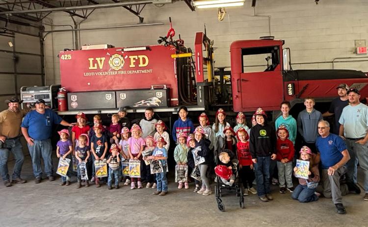 Area Homeschoolers Visit Leoti Volunteer Fire Department During Fire Prevention Week