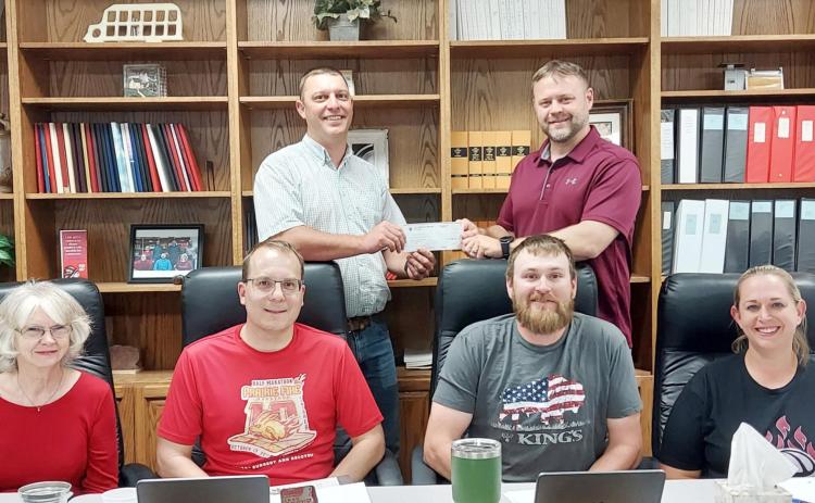 Knights of Columbus Presents Donation to USD 467 Board
