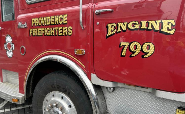 A decades-old pumper truck owned by the Providence Fire Department in Rhode Island, where it’s used for events and ceremonies. Providence is one of dozens of cities accusing fire truck manufacturers of conspiring to suppress the supply of trucks, raising prices and driving up delivery times. (Photo by Janine L. Weisman/Rhode Island Current)