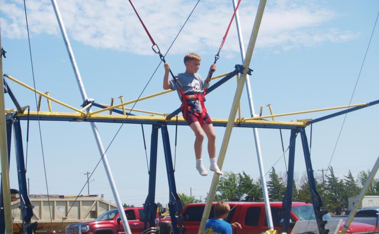 Gravity, shmavity! The bungee bouncee thingee looks like fun.