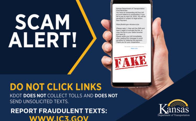 KDOT warns public of smishing scam