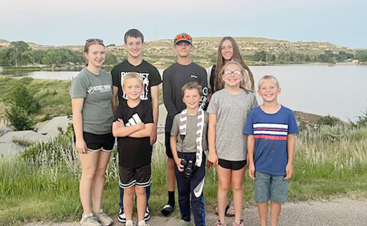 Faith Marcy, Zachary Marcy, Morgan Simons, Addison Simons Front row: Quaid Imler, Brantley Berning, Lyvia Imler, Blayson Smith